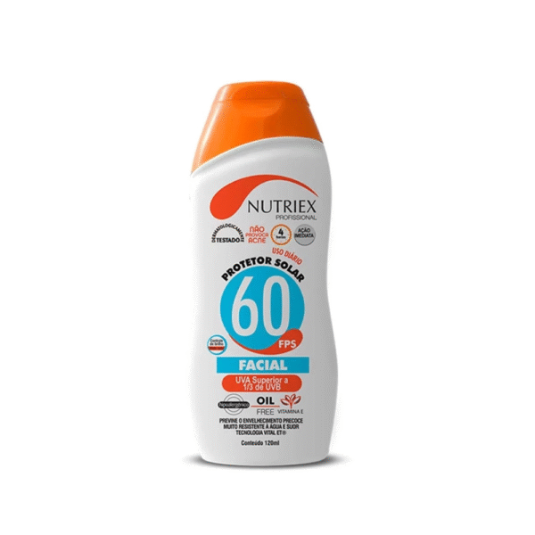 PROTETOR SOLAR FPS 60 FACIAL NUTRIEX PROFISSIONAL 120ML