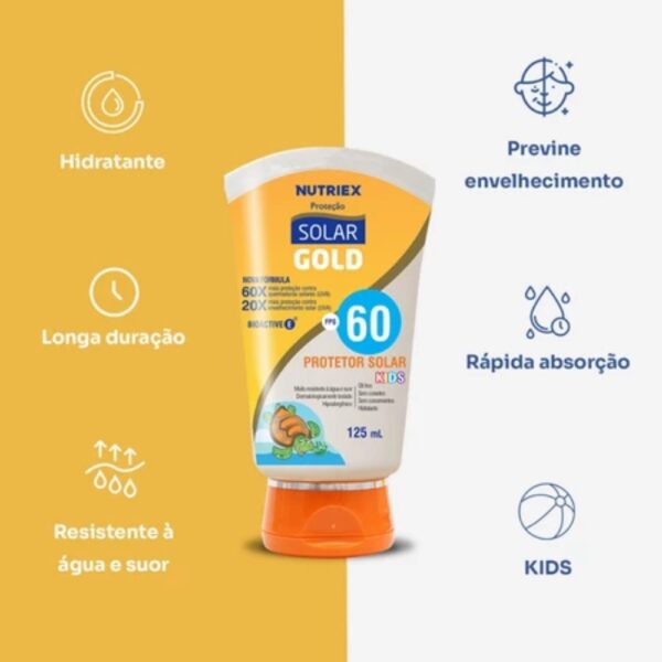 PROT SOLAR GOLD FPS 60 KIDS 125ML - Imagem 2